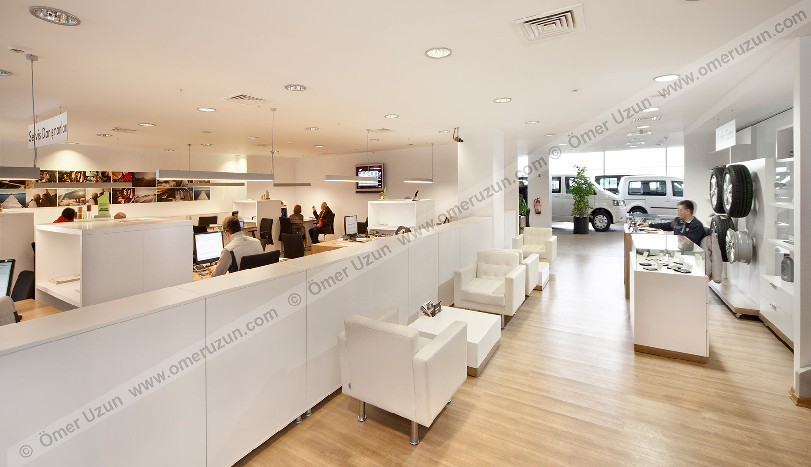 Erel Automotive Car Showroom working and client waiting areas