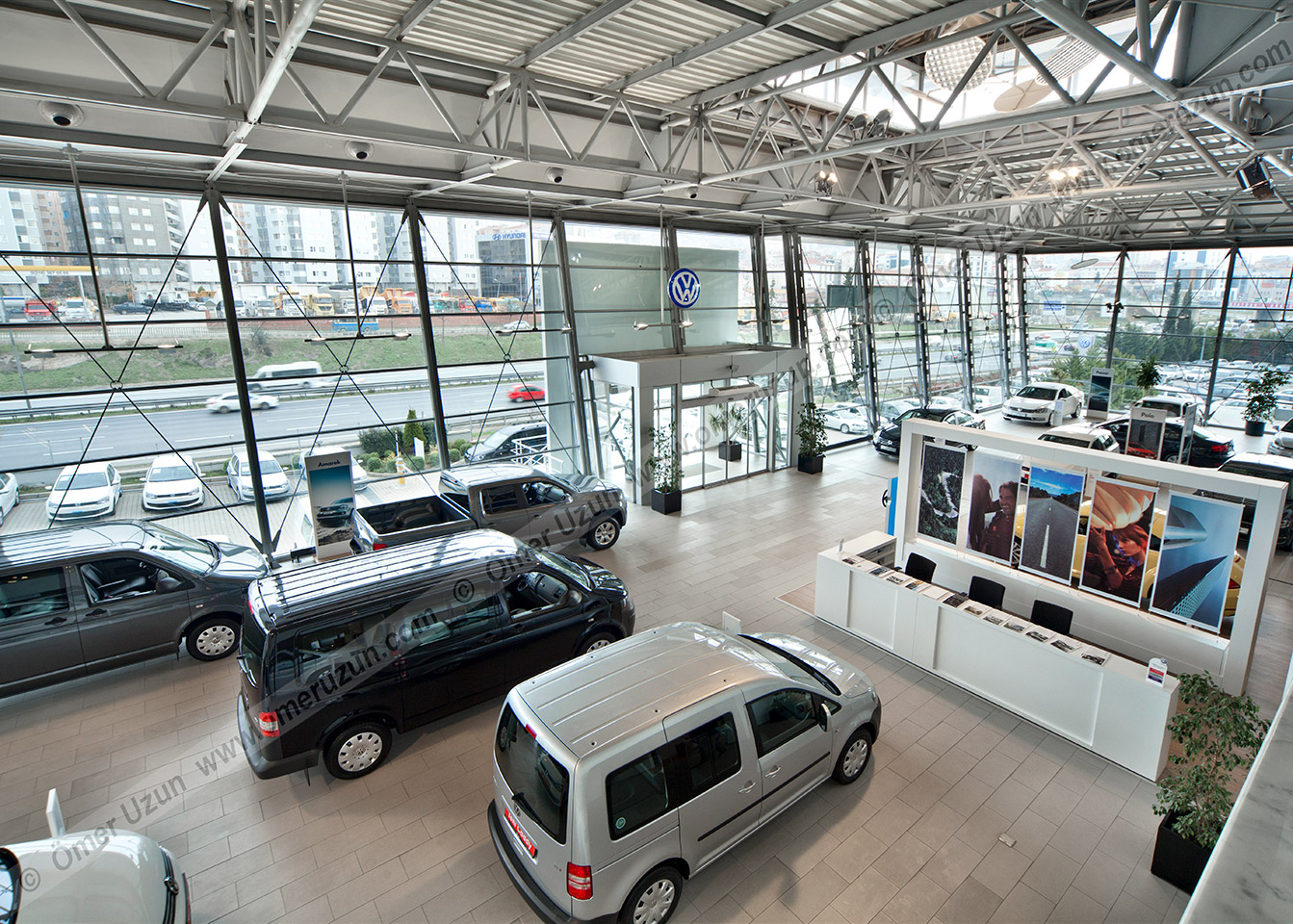 Erel Automotive Car Showroom interior general view from the second floor