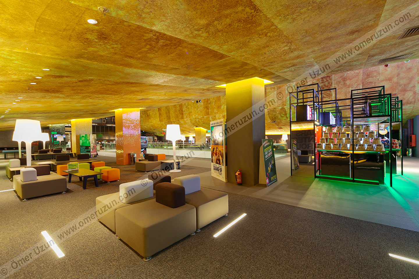 Cinemaximum Movie Theater waiting hall with seats