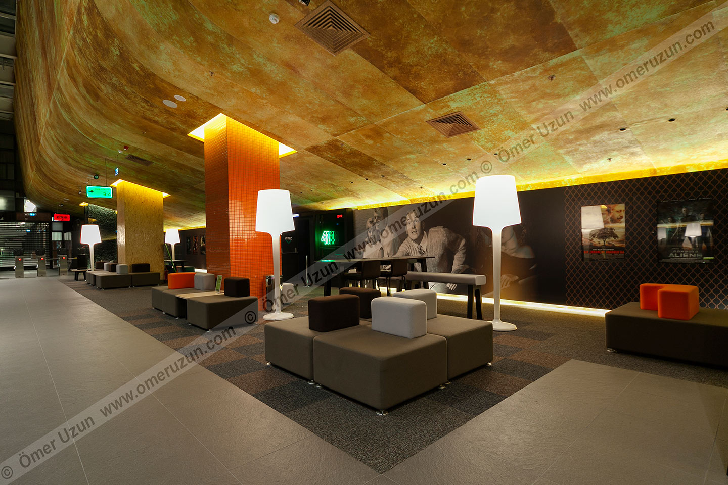 Cinemaximum Movie Theater waiting hall seats