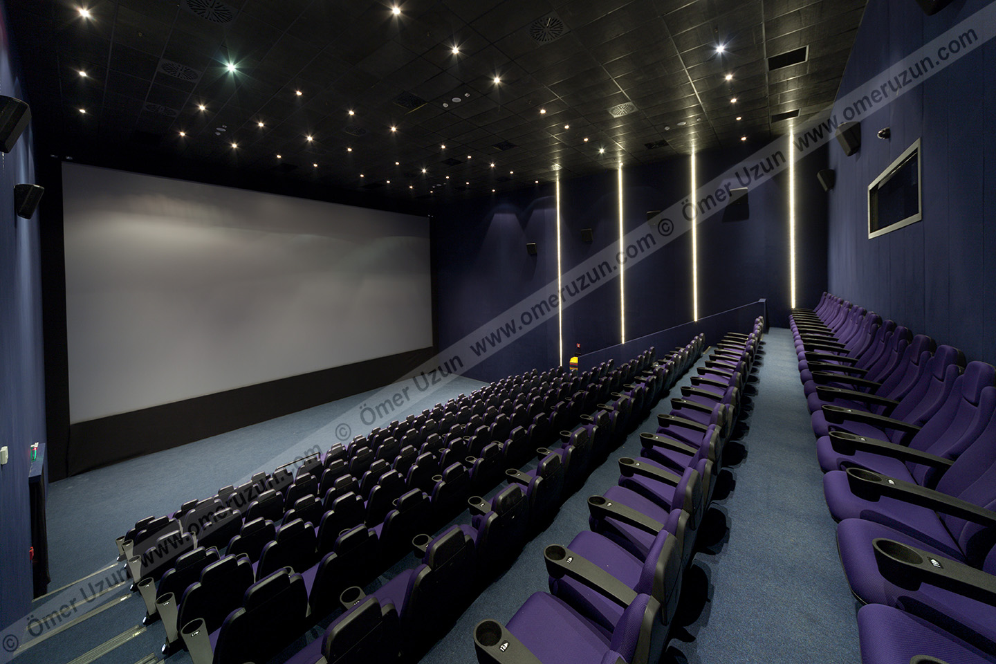 Ankara Gordion Movie Theater interior brown seats and the purple scene