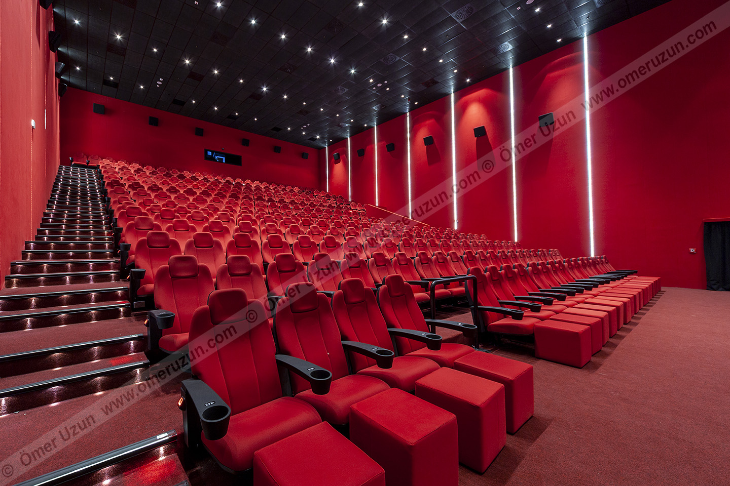 Ankara Gordion Movie Theater interior red seats view from the corner