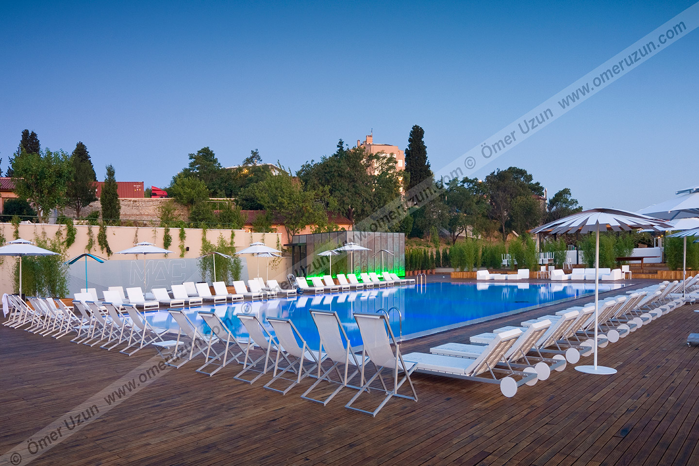 MAC Gym Istanbul outdoor swimming pool wide angle