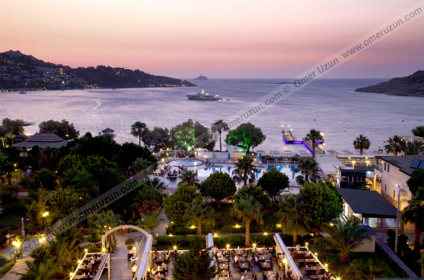 Golden Age Hotel Bodrum View in the Evening From Above