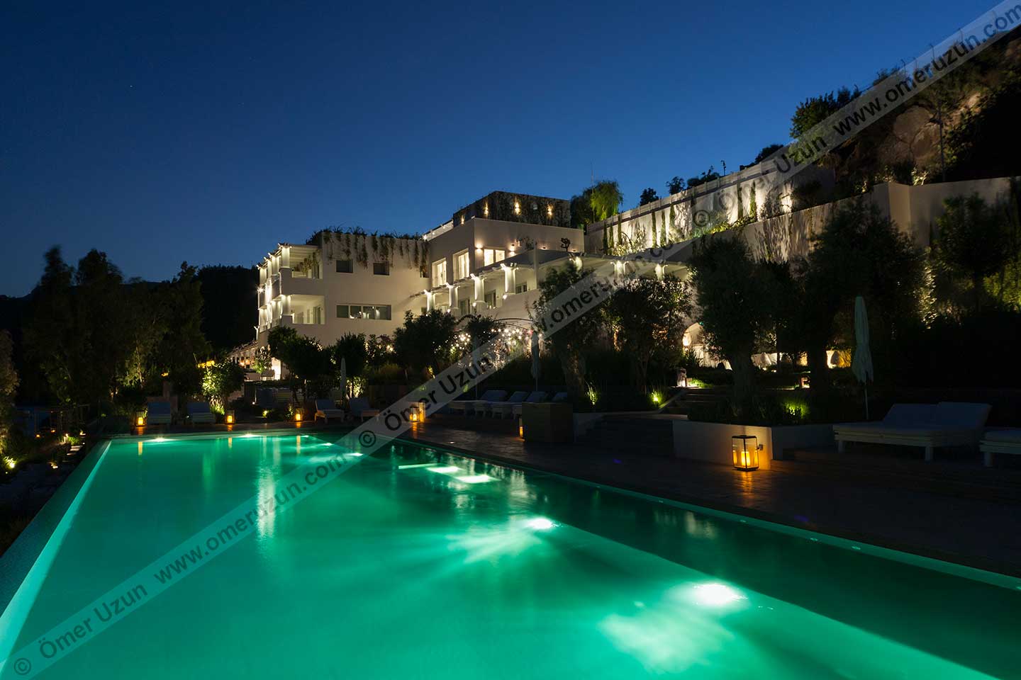 Il Riccio Beach House Hotel Swimming Pool Night View