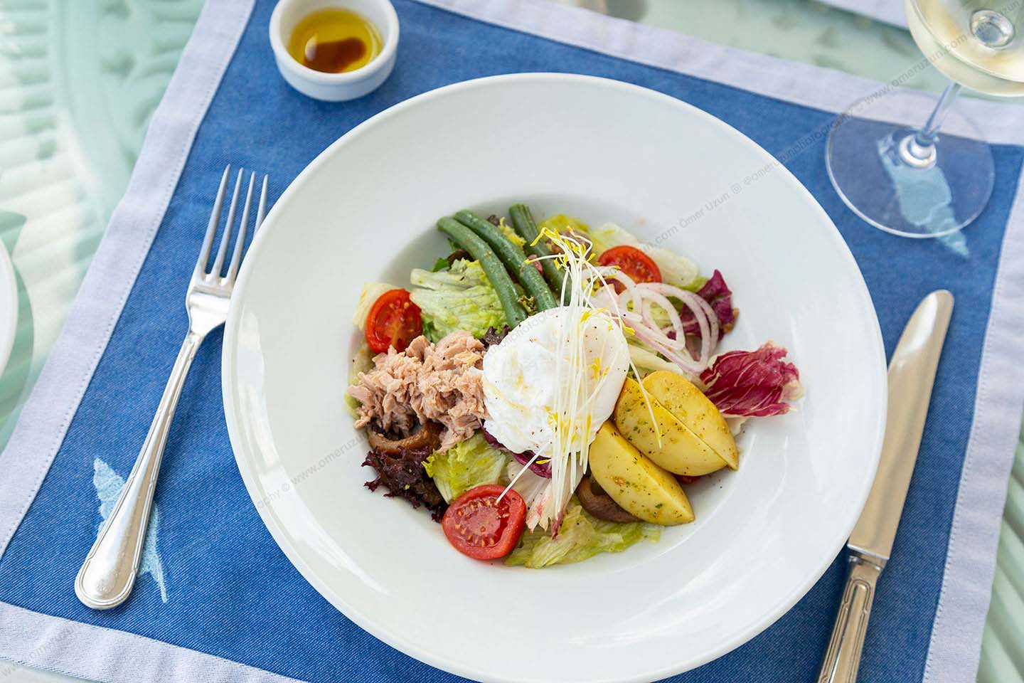 salata tabağı yakın plan yemek fotoğrafı çekimi