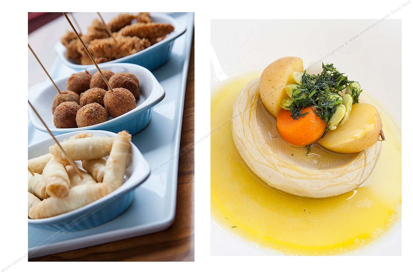 sıcak mezeler ve enginar yemeği fotoğraf çekimi