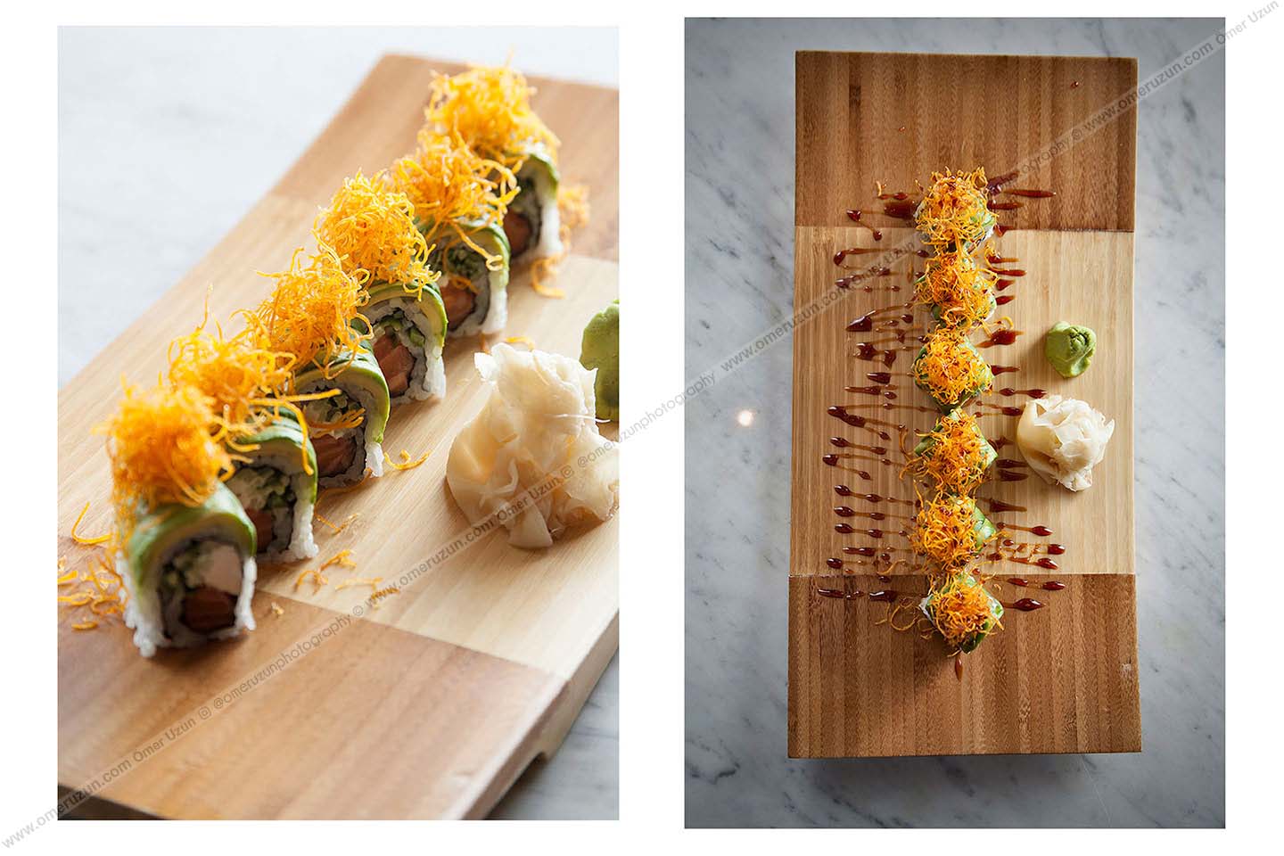 suşi örnekleri ve yemek fotoğraf çekimi
