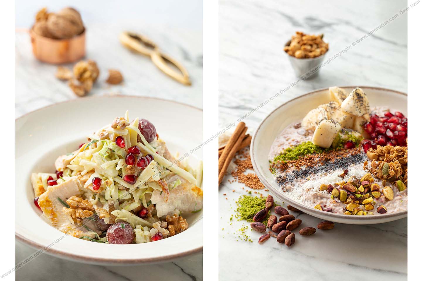 aşure ve salata fotoğrafı